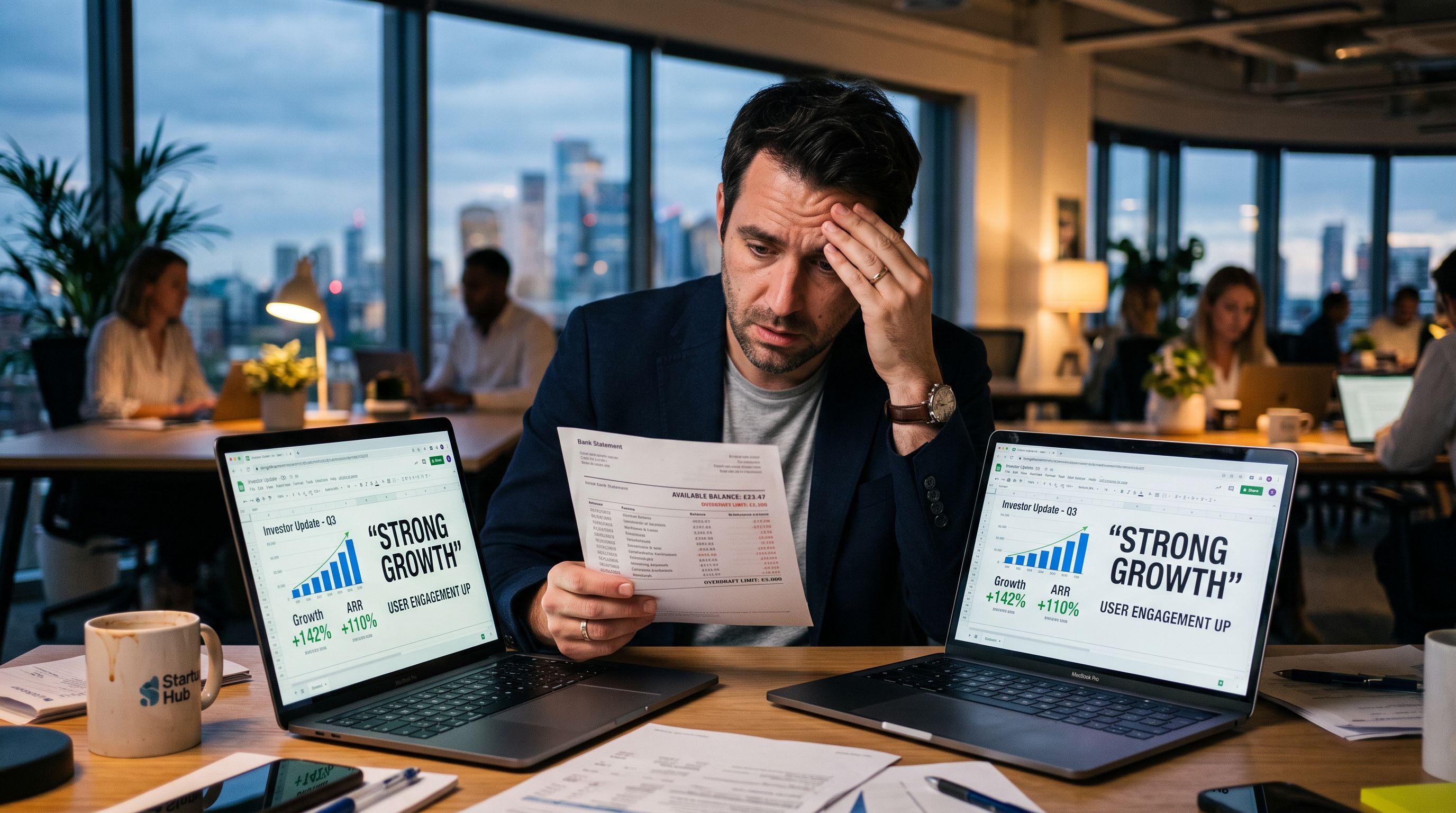 Your Investor Update Says "Strong Growth" — Your Bank Account Disagrees